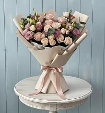 Букет цветов из:  Розы и Лизиантусы в Бузиновской