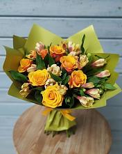 Букет цветов из:  Альстромерии и Розы в Бузиновской