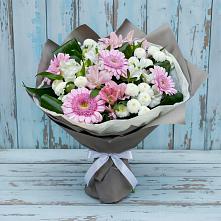Букет цветов из:  Герберы, Альстромерии и Хризантемы в Бузиновской