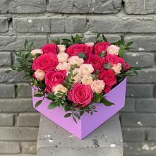Цветочная композиция из Розы в коробке в Бузиновской