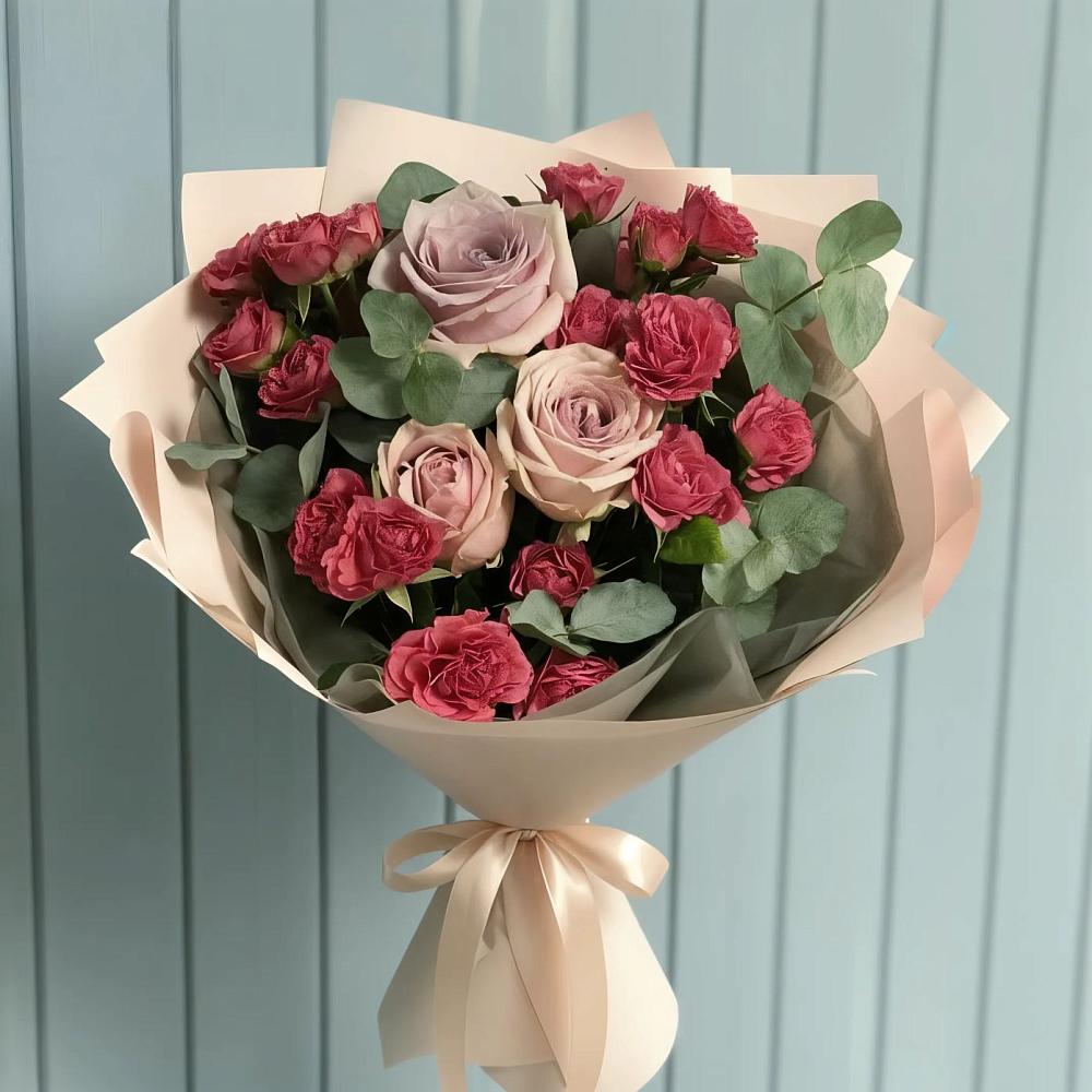 Букет цветов из: Гвоздики и Розы в Бузиновской