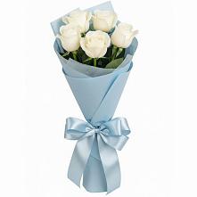 Букет 5 Белых роз Проуд в Бузиновской