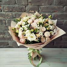 Букет цветов из:  Альстромерии, Розы и Хризантемы в Бузиновской
