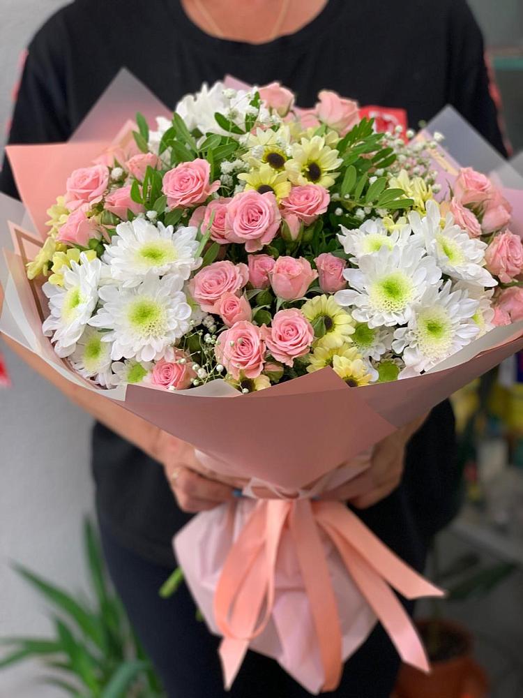 Букет цветов из: Розы и Хризантемы в Бузиновской