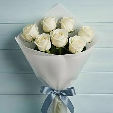 Букет 7 Белых роз Эдлесс Лав в Бузиновской