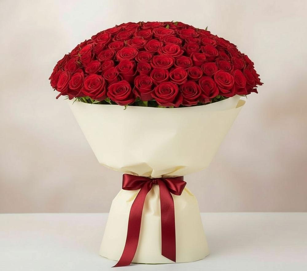 Букет 101 Красная роза Милано в Бузиновской