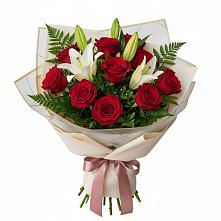 Букет цветов из:  Лилии и Розы в Бузиновской