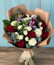 Букет цветов из:  Розы и Альстромерии в Бузиновской