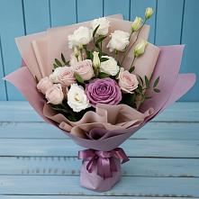 Букет цветов из:  Розы и Лизиантусы в Бузиновской