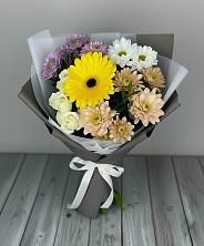 Букет цветов из:  Розы, Герберы и Хризантемы в Бузиновской