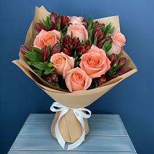 Букет цветов из:  Розы и Альстромерии в Бузиновской