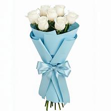 Букет 7 белых роз Проуд в Бузиновской