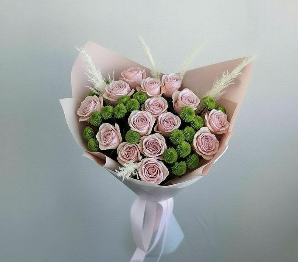 Букет цветов из: Розы и Хризантемы в Бузиновской