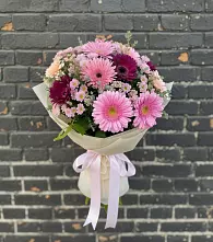 Букет цветов из:  Герберы и Хризантемы в Бузиновской