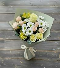 Букет цветов из:  Альстромерии, Розы и Хризантемы в Бузиновской