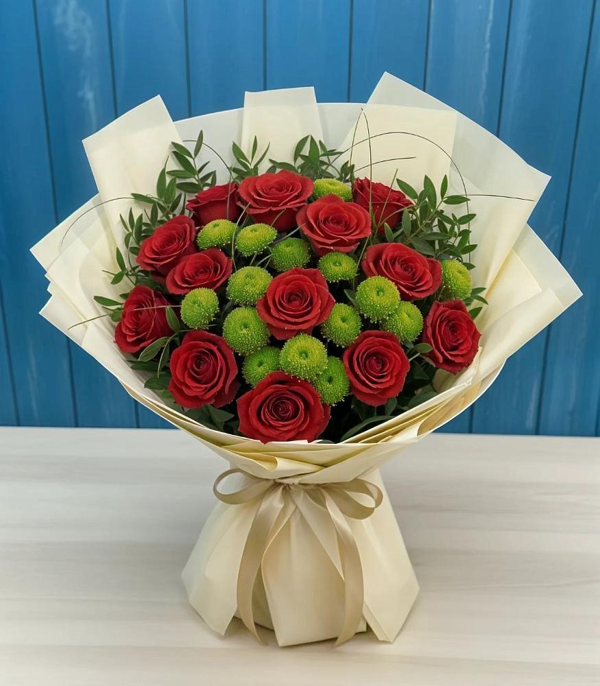 Букет цветов из: Розы и Хризантемы в Бузиновской