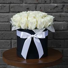 Цветочная композиция из Розы в шляпной коробке в Бузиновской